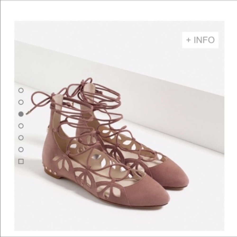 Zara lace up flat
